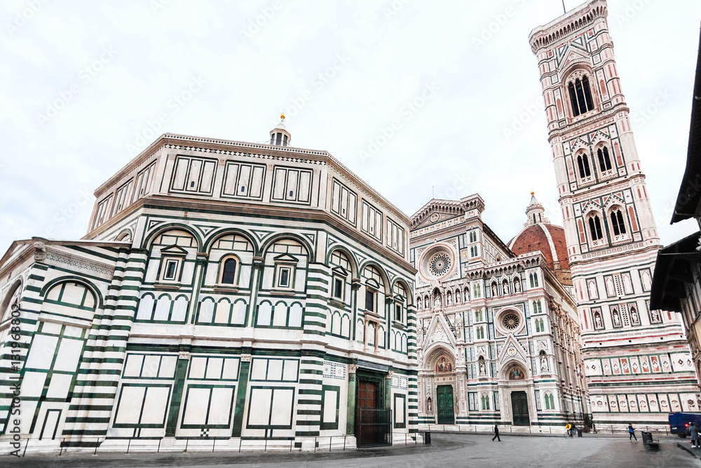 Baptistery and Florence Duomo with tower n morning