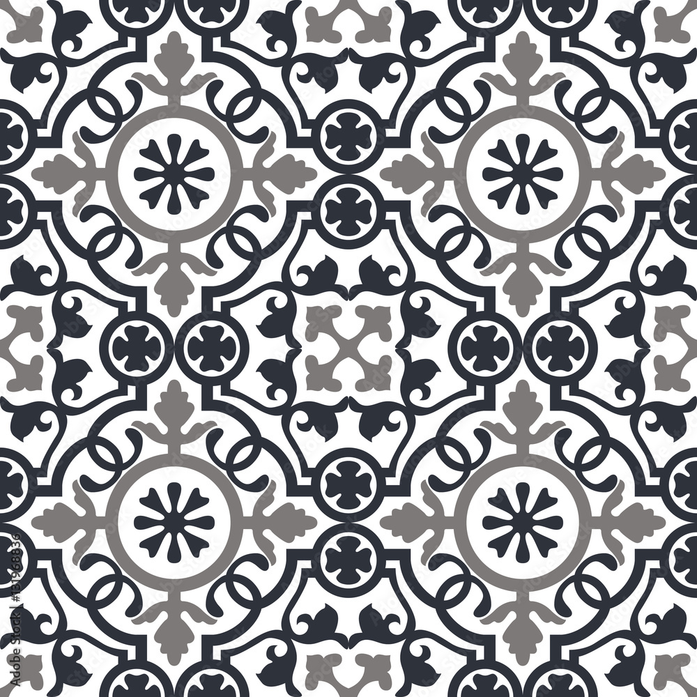 Seamless pattern dark blue and white moroccan ornaments. Seamless pattern dark blue and white moroccan ornaments.