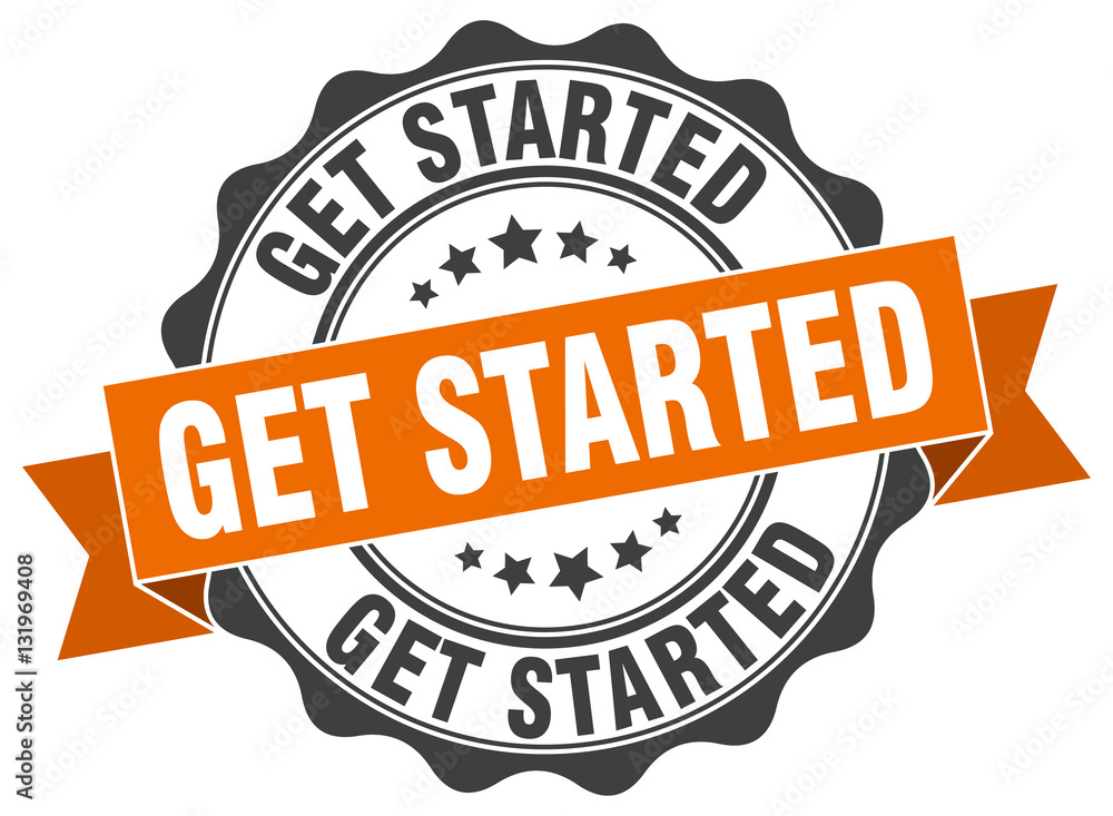 Obraz premium get started stamp. sign. seal