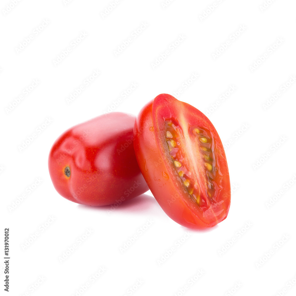Ripe red tomatoes isolated on white background. Ripe red tomatoes isolated on white background.