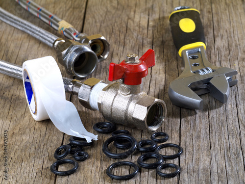 flexible fitting, ball valve and adjustable wrench