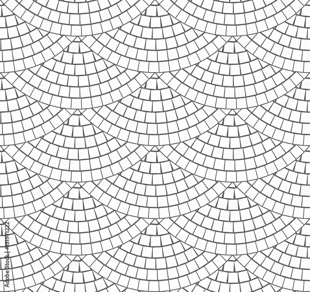 Obraz premium Circular tile pattern from small square tile. Seamless Vector.