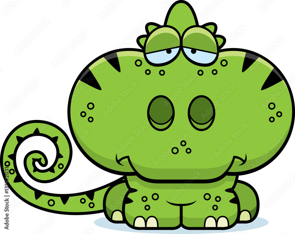 Cartoon Sad Chameleon