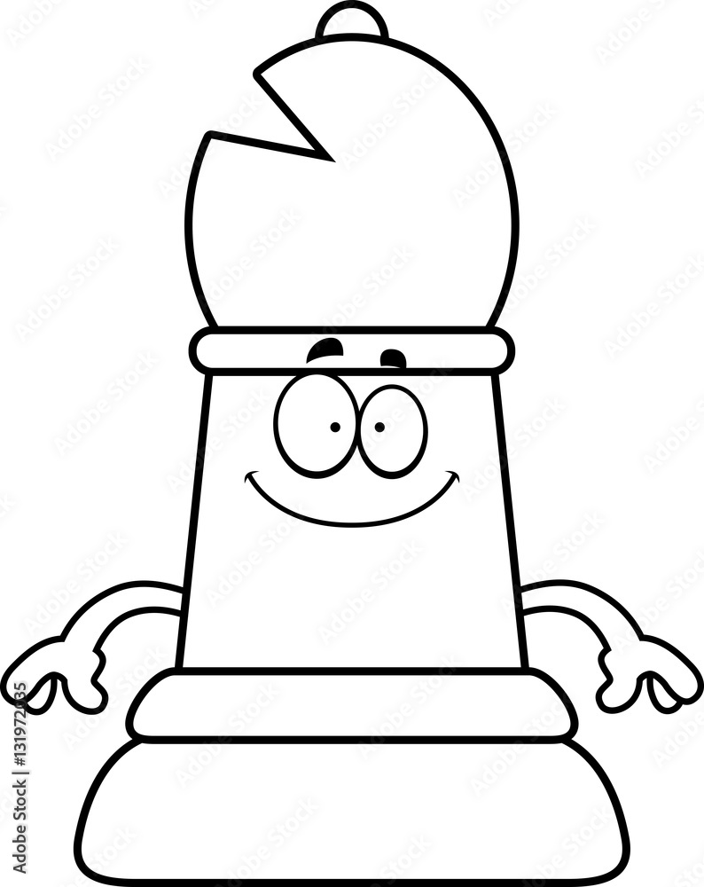 Happy Cartoon Chess Bishop Happy Cartoon Chess Bishop