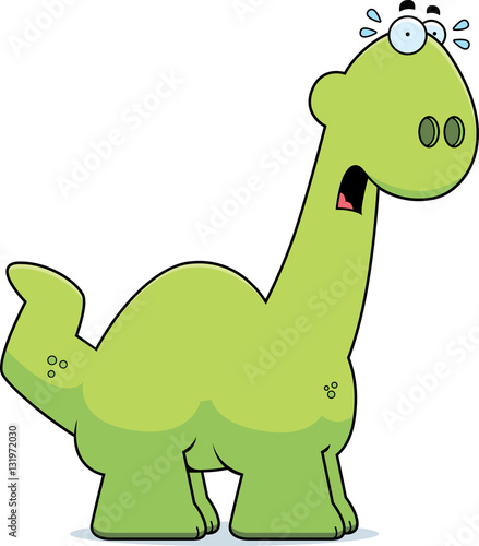 Scared Cartoon Apatosaurus