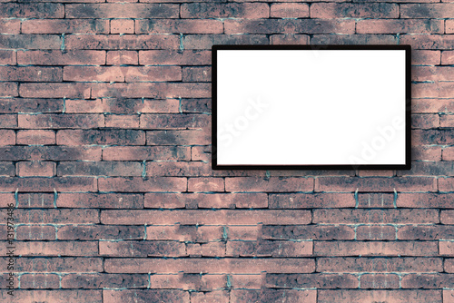Wallpaper Mural blank black picture frame on the old brick wall with copy space for moc up your product display  Torontodigital.ca