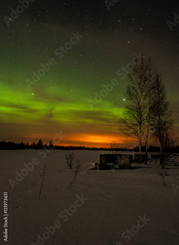 Green aurora borealis