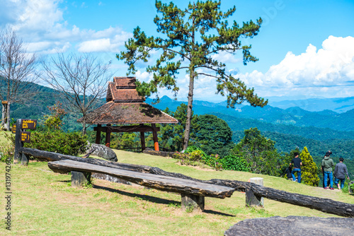 Landscape view on mountain of Huai Nam Dang national park photo