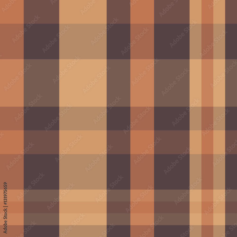 Traditional plaid in brown and beige cells. Tartan seamless vect Traditional plaid in brown and beige cells. Tartan seamless vect