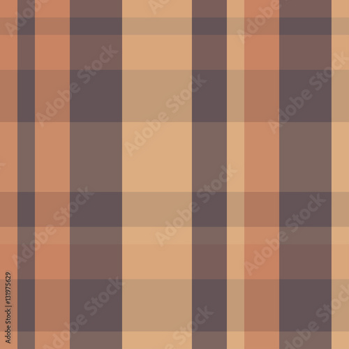 Traditional plaid in brown and beige cells. Tartan seamless vect