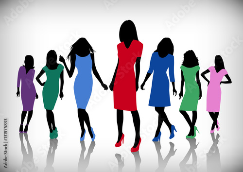 Female silhouette set