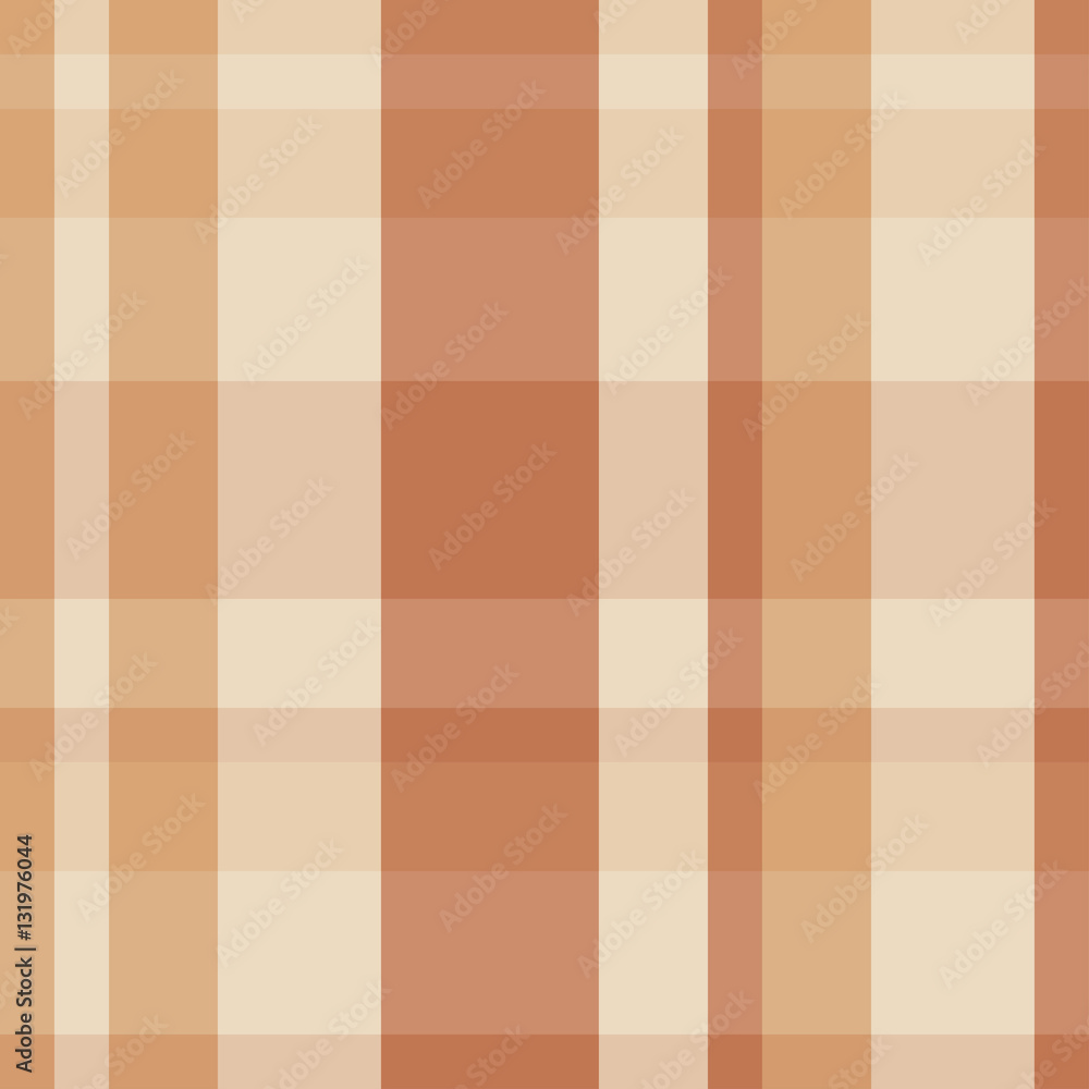 Fototapeta premium Traditional plaid in brown and beige cells. Tartan seamless vect