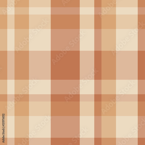 Traditional plaid in brown and beige cells. Tartan seamless vect