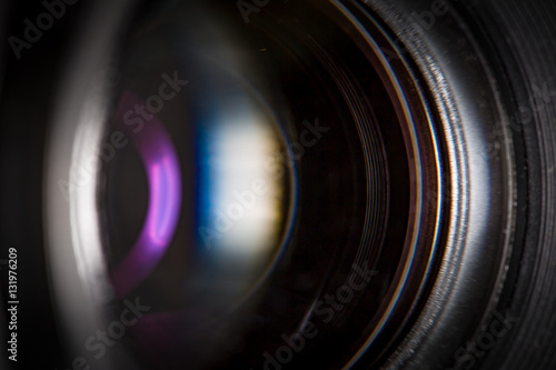 Camera lens with lense reflections.