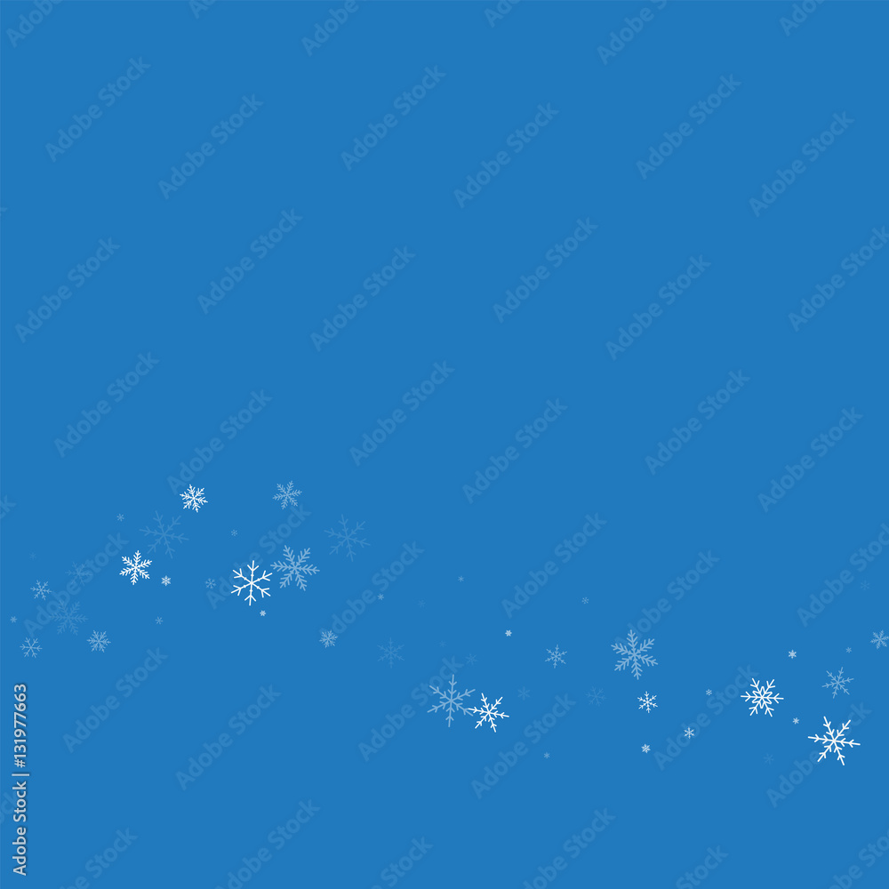 Sparse snowfall. Bottom wave on blue background. Vector illustration. Sparse snowfall. Bottom wave on blue background. Vector illustration.