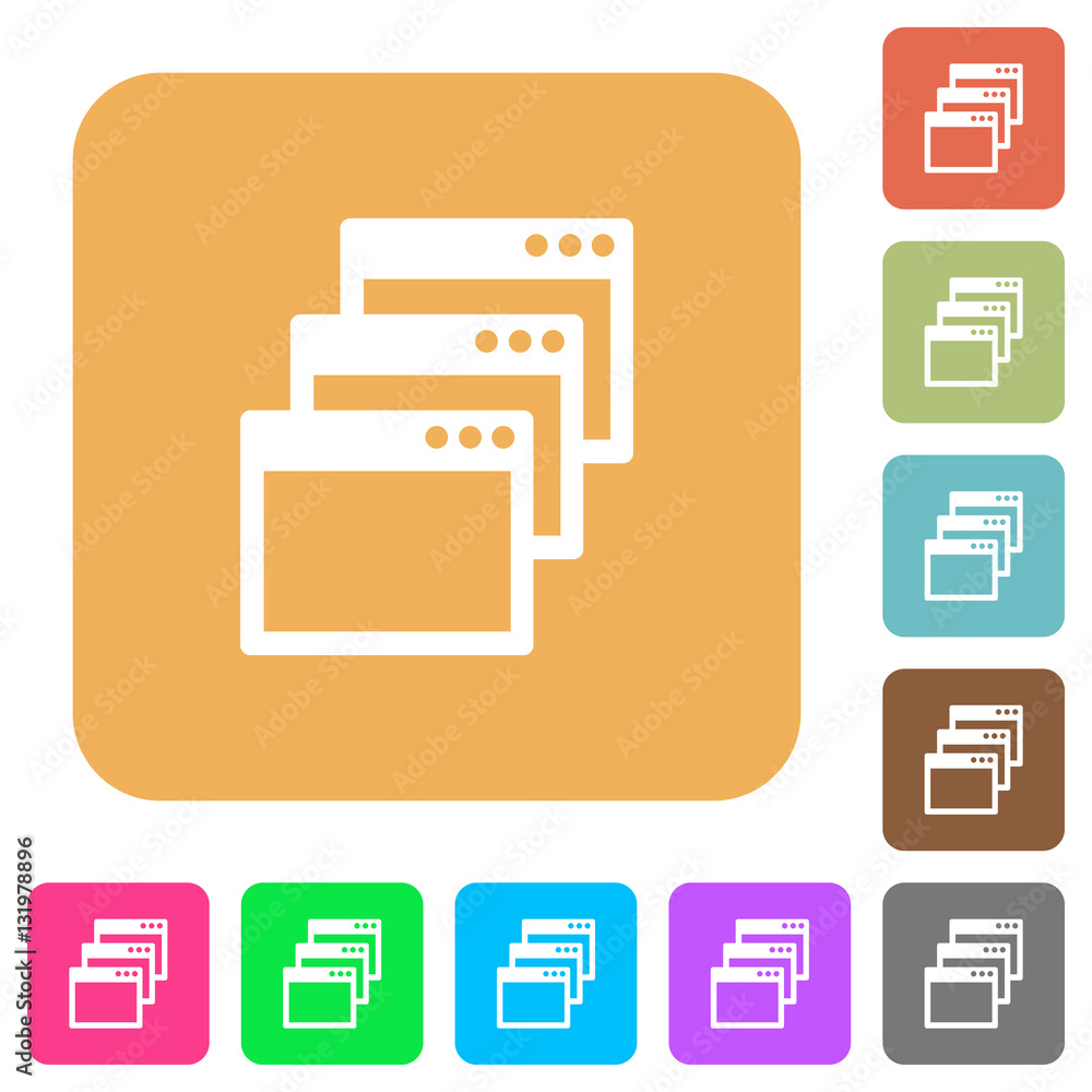 Cascade window view mode rounded square flat icons Cascade window view mode rounded square flat icons