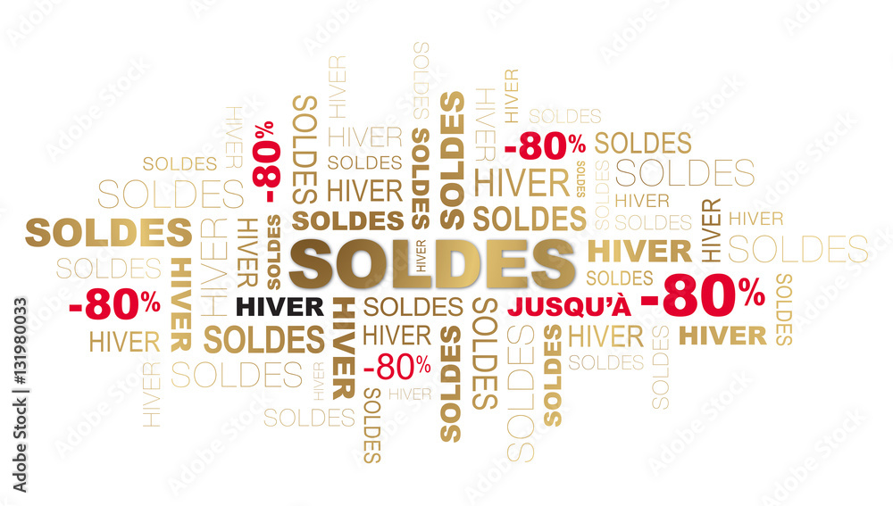 Fototapeta premium SOLDES HIVER NUAGE DE MOTS -80