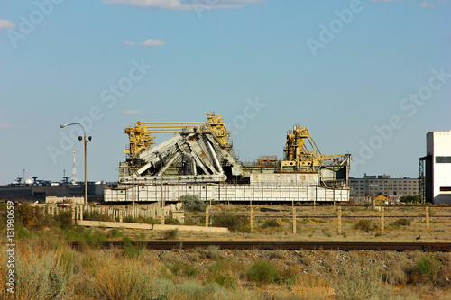 Fototapeta Naklejka Na Ścianę i Meble -  Baikonur Kazakhstan Cosmodrome  installation to move space shuttle Buran