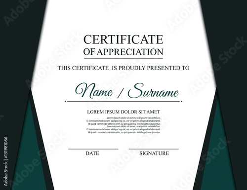 beautiful luxury certificate of appreciation template. Vector, eps10