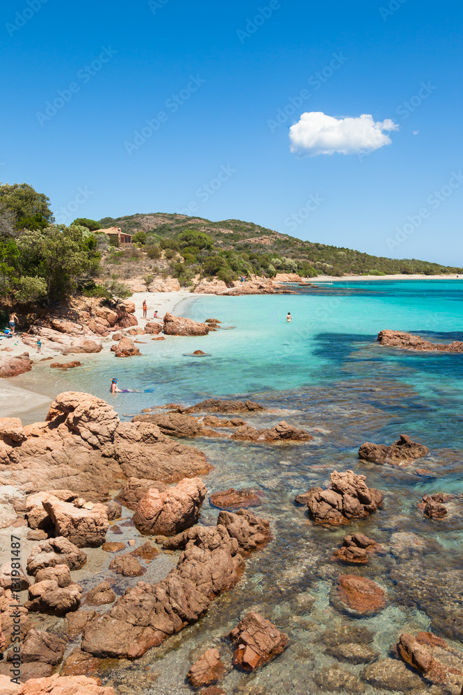 Rondinara beach in Corsica Island in France
