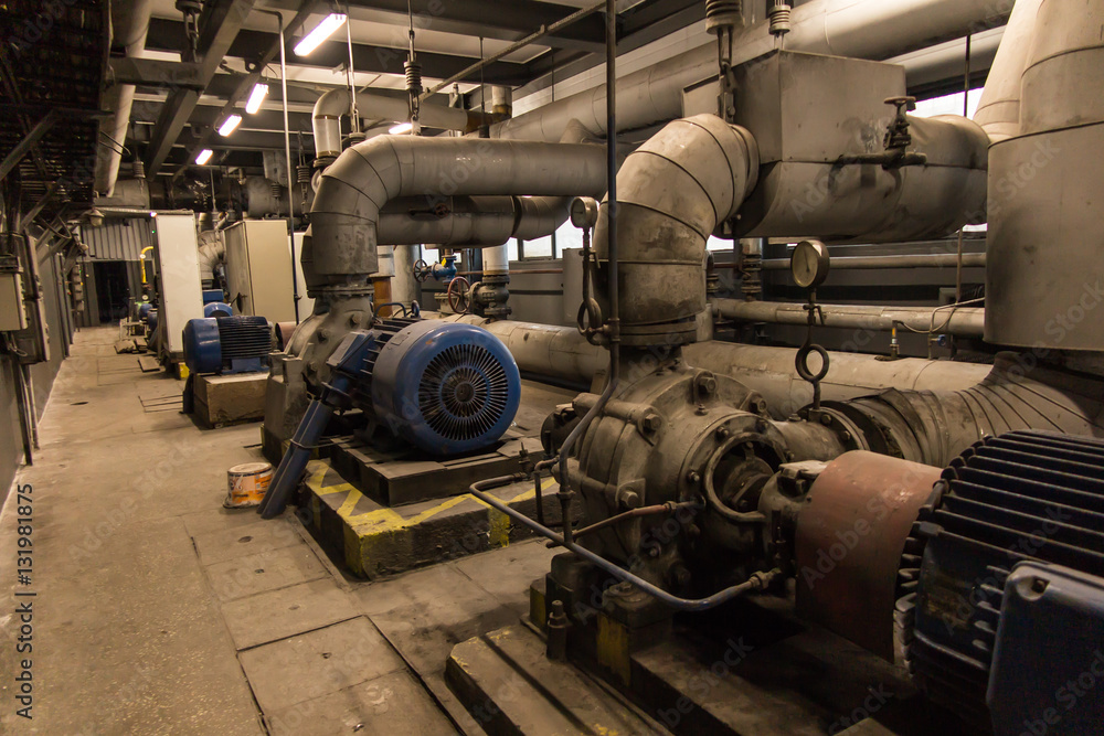 some old, dusty, pumps for hot and cold water some old, dusty, pumps for hot and cold water