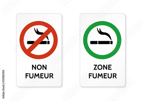 Non fumeur et zone fumeur en couleur