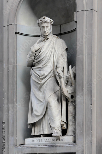 Dante Alighieri in the Niches of the Uffizi Colonnade, Florence. photo