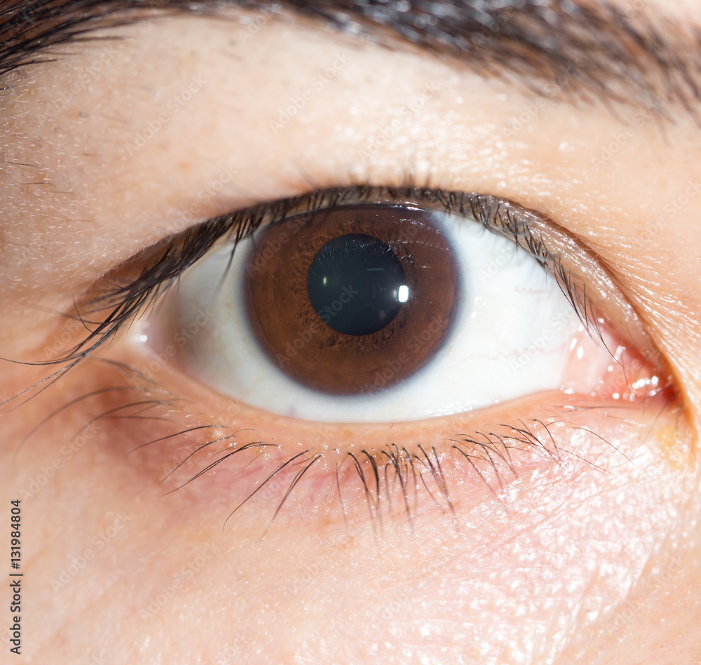 Fototapeta premium Brown girl eye. close-up