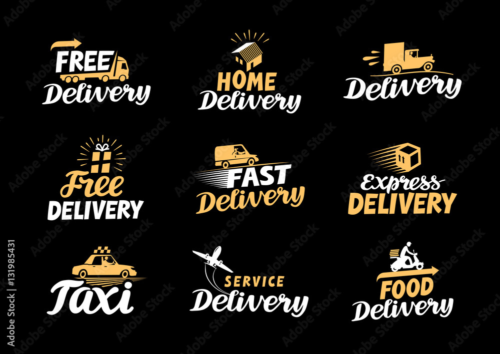 Delivery logo. Shipping vector icons set Delivery logo. Shipping vector icons set