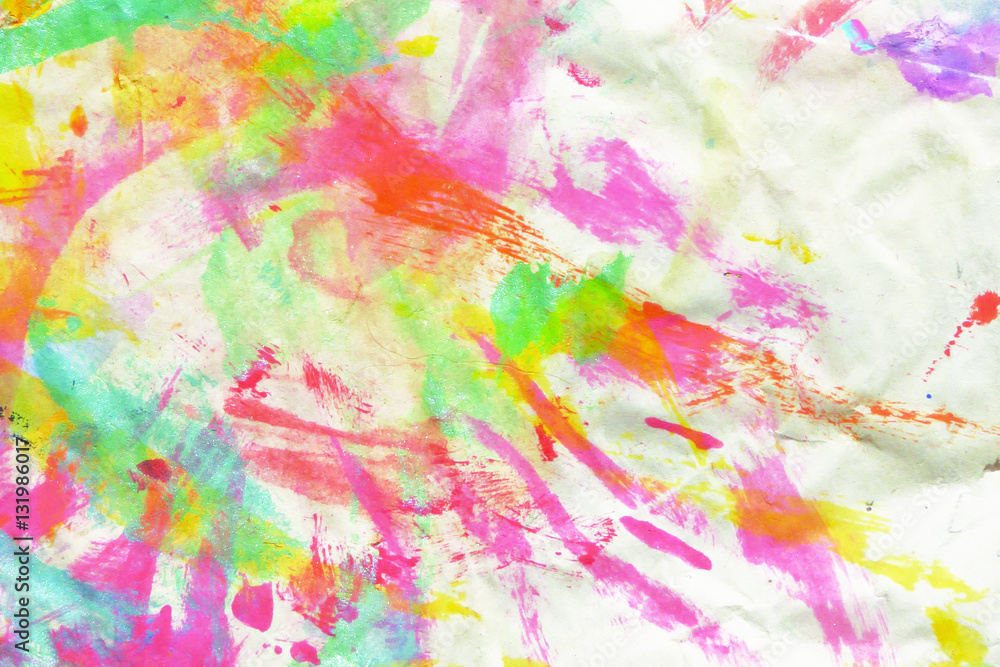 real abstract artist mutilcolor paint paper background from artist work table