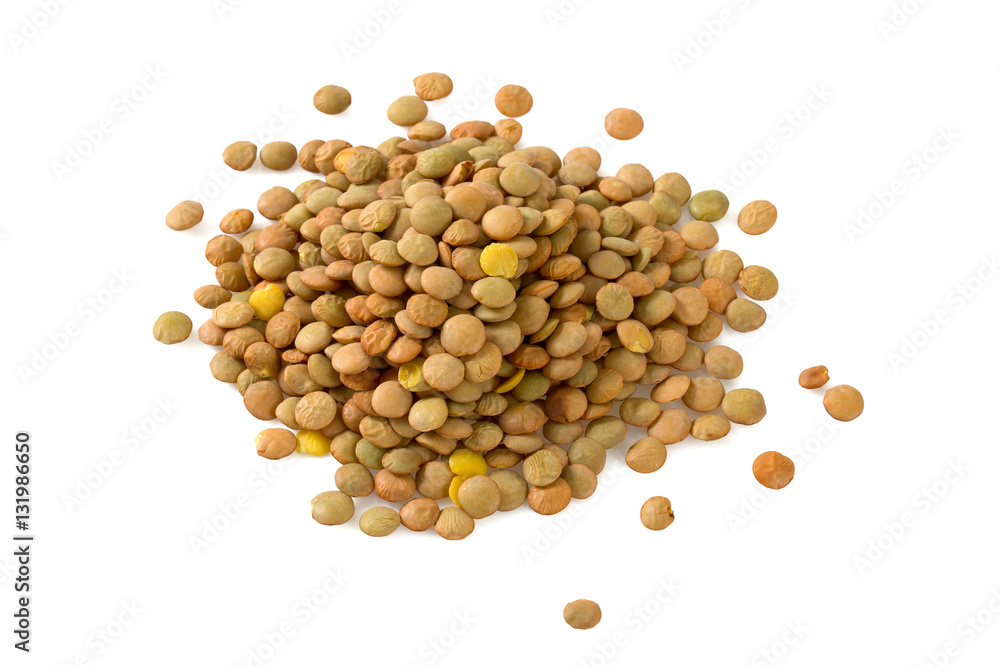 lentils isolated on white lentils isolated on white