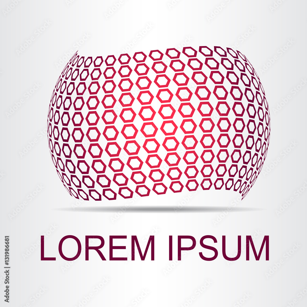 Logo stylized spherical surface with abstract shapes Logo stylized spherical surface with abstract shapes