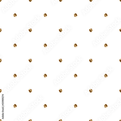 Gold polka dots seamless background. Golden circles. Abstract geometric texture. Retro Vintage decoration. Design template wallpaper  wrapping  fabric etc. Vector Illustration