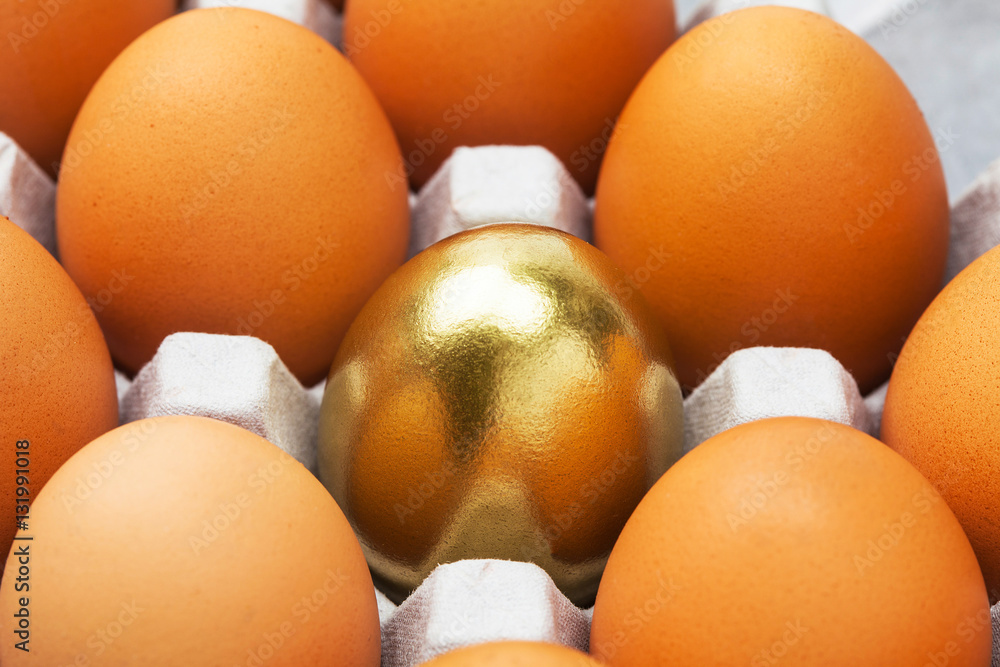 One Gold egg with a group of ordered One Gold egg with a group of ordered