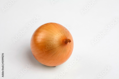 Onion under soft light on a white