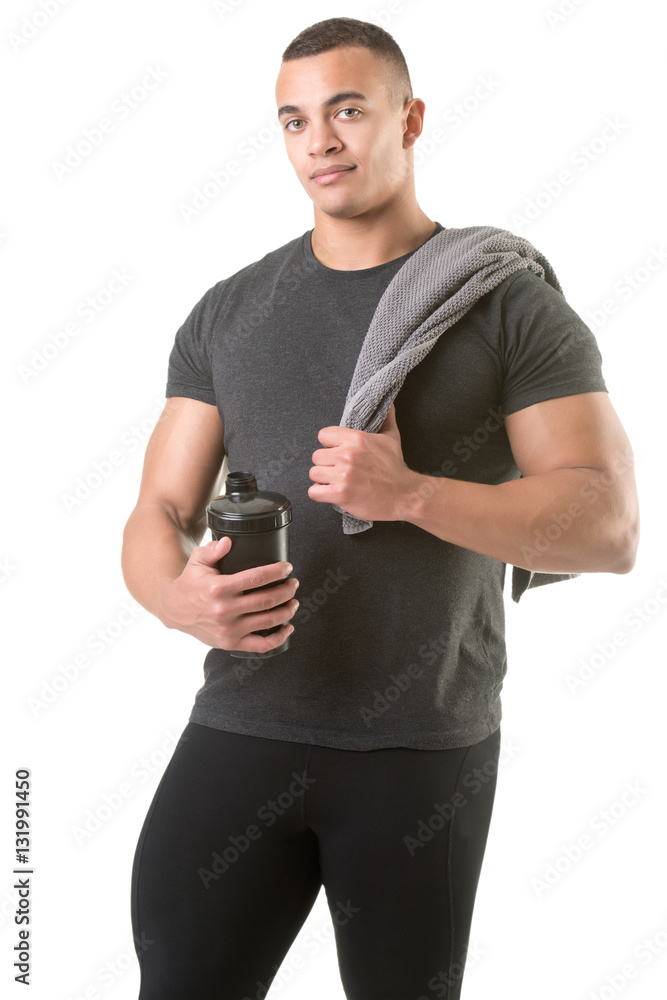 Man Holding a Protein Shake Man Holding a Protein Shake