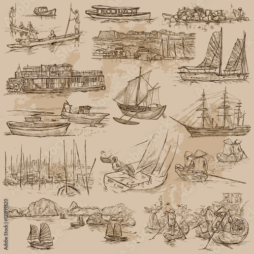 boats - an hand drawn vector pack