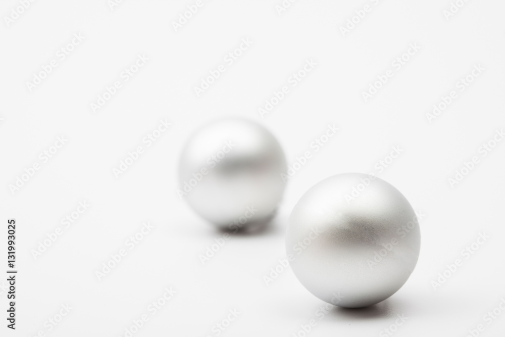 Christmas silver Balls isolated on white background Christmas silver Balls isolated on white background