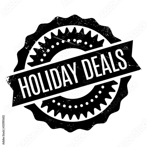 Holiday Deals stamp. Grunge design with dust scratches. Effects can be easily removed for a clean, crisp look. Color is easily changed.