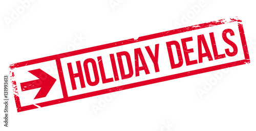 Holiday Deals stamp. Grunge design with dust scratches. Effects can be easily removed for a clean, crisp look. Color is easily changed.