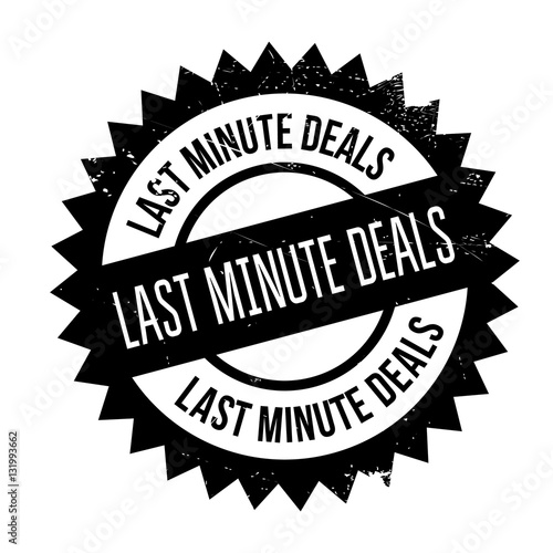 Last Minute Deals stamp. Grunge design with dust scratches. Effects can be easily removed for a clean, crisp look. Color is easily changed.