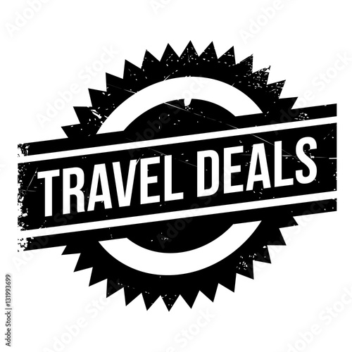 Travel Deals stamp. Grunge design with dust scratches. Effects can be easily removed for a clean, crisp look. Color is easily changed.