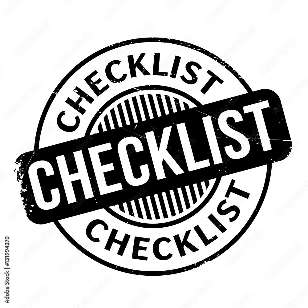 Checklist rubber stamp. Grunge design with dust scratches. Effects can be easily removed for a clean, crisp look. Color is easily changed. Checklist rubber stamp. Grunge design with dust scratches. Effects can be easily removed for a clean, crisp look. Color is easily changed.