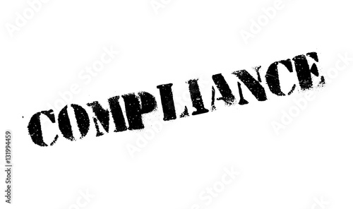 Compliance rubber stamp. Grunge design with dust scratches. Effects can be easily removed for a clean, crisp look. Color is easily changed.