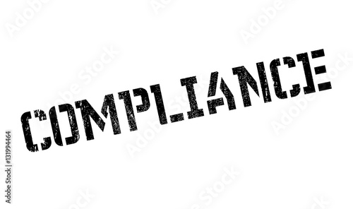 Compliance rubber stamp. Grunge design with dust scratches. Effects can be easily removed for a clean, crisp look. Color is easily changed.