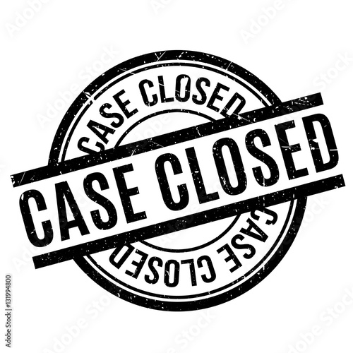 Case Closed rubber stamp. Grunge design with dust scratches. Effects can be easily removed for a clean, crisp look. Color is easily changed.