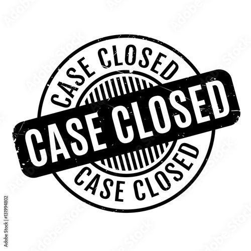 Case Closed rubber stamp. Grunge design with dust scratches. Effects can be easily removed for a clean, crisp look. Color is easily changed.