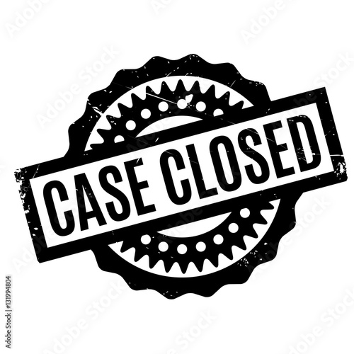 Case Closed rubber stamp. Grunge design with dust scratches. Effects can be easily removed for a clean, crisp look. Color is easily changed.