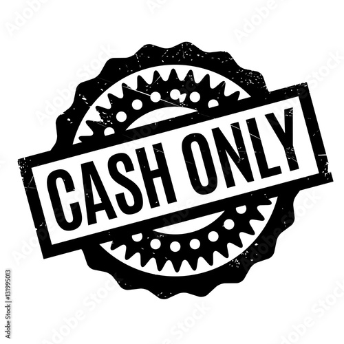 Cash Only rubber stamp. Grunge design with dust scratches. Effects can be easily removed for a clean, crisp look. Color is easily changed.