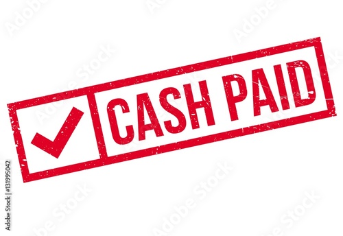 Cash Paid rubber stamp. Grunge design with dust scratches. Effects can be easily removed for a clean, crisp look. Color is easily changed.